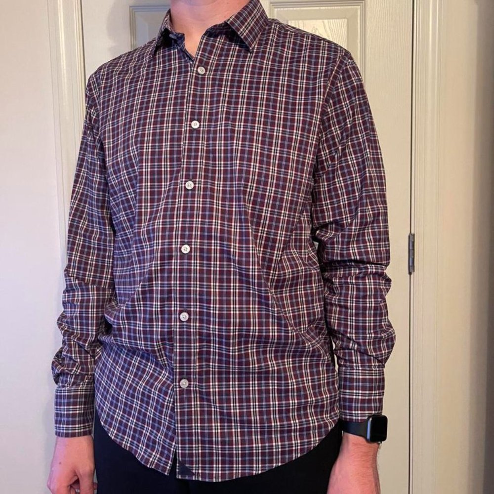 UNTUCKit plaid long-sleeve button-down